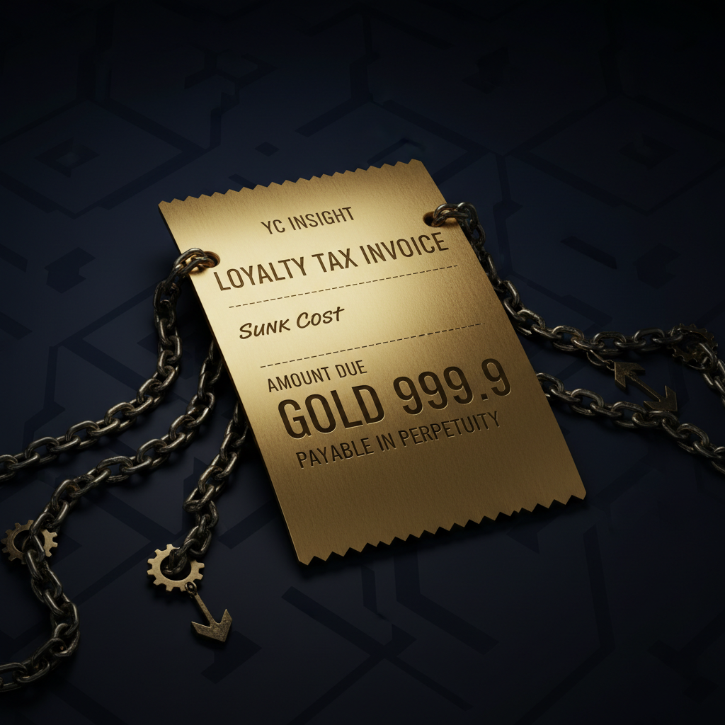 Gold invoice with chains — the loyalty tax nobody audits