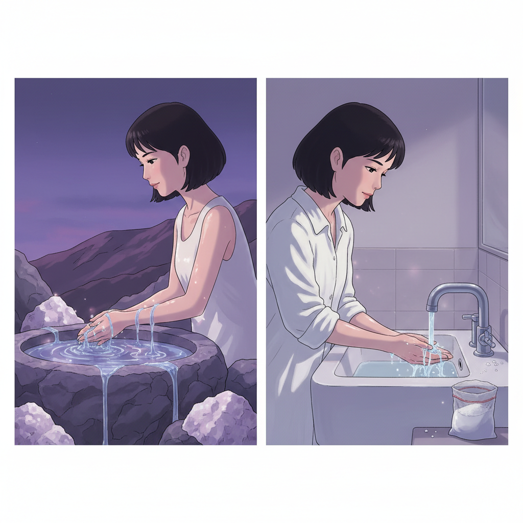 Hands rinsing under running water — hand energy cleanse