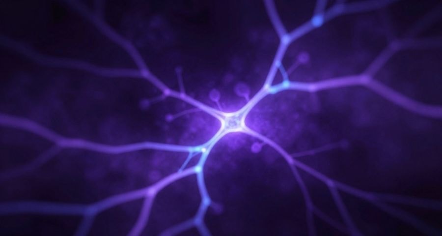 Abstract visualization of neural pathways and brain connections glowing with light