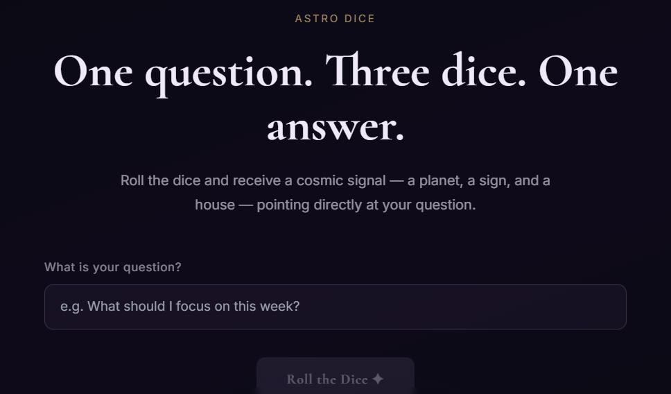 YC Insight — Healing Tool — Astro Dice Oracle