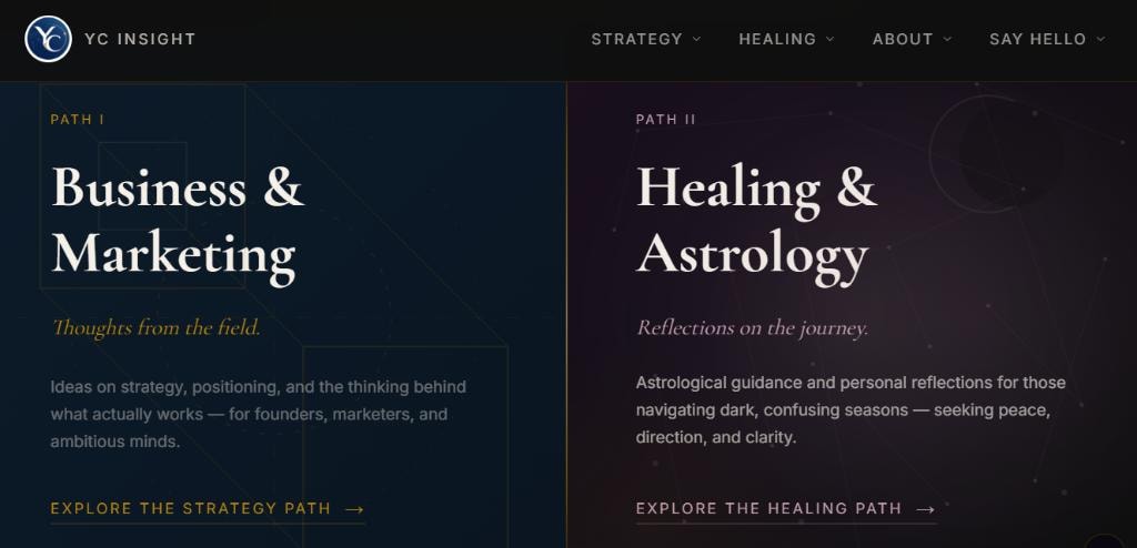 YC Insight — Homepage — Two Paths